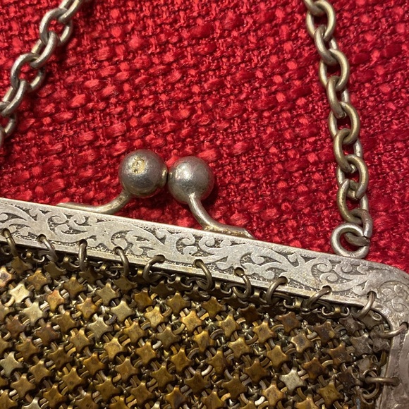 1900s Antique German Silver Chain Mail Purse Kiss Lock Closure - Picture 5 of 13